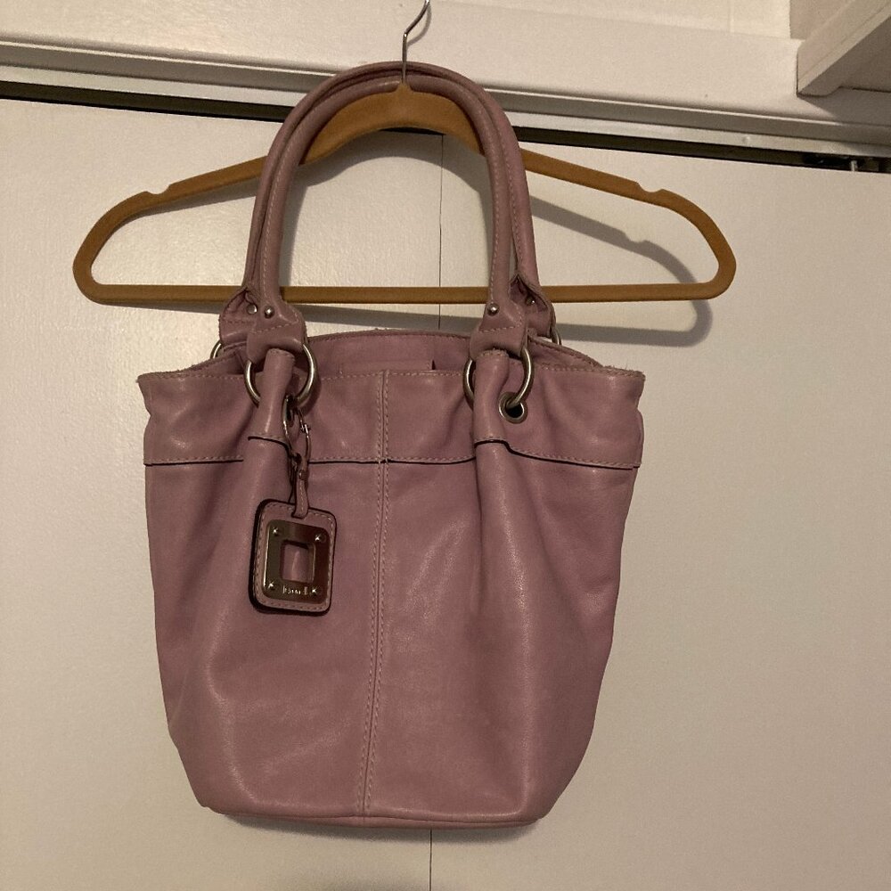 Leather Double Handle Bucket Bag